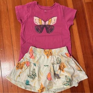 Tea Collection Tee & Skort Set - Mariposa Butterfly -size 4 girls